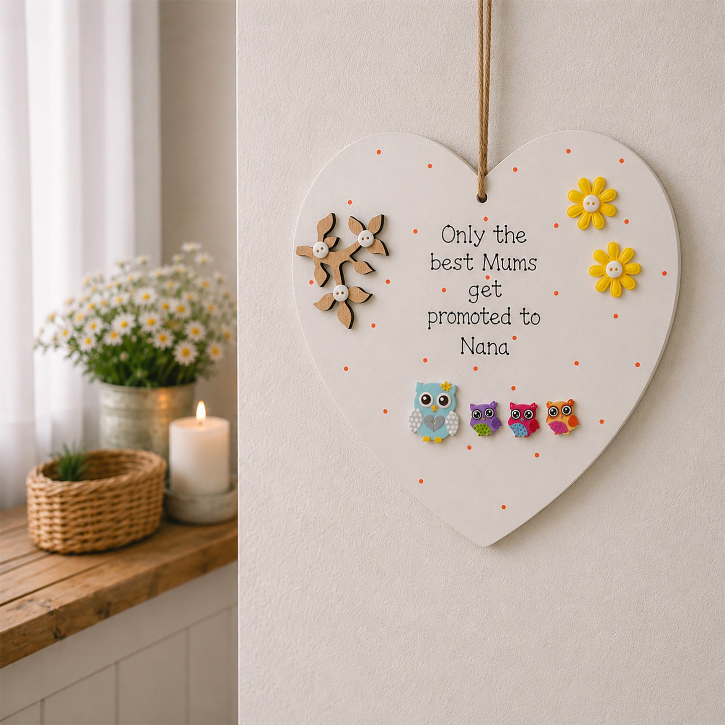 Wooden Heart Large Plaque Only the Best Mums Get Promoted to - MDF Style