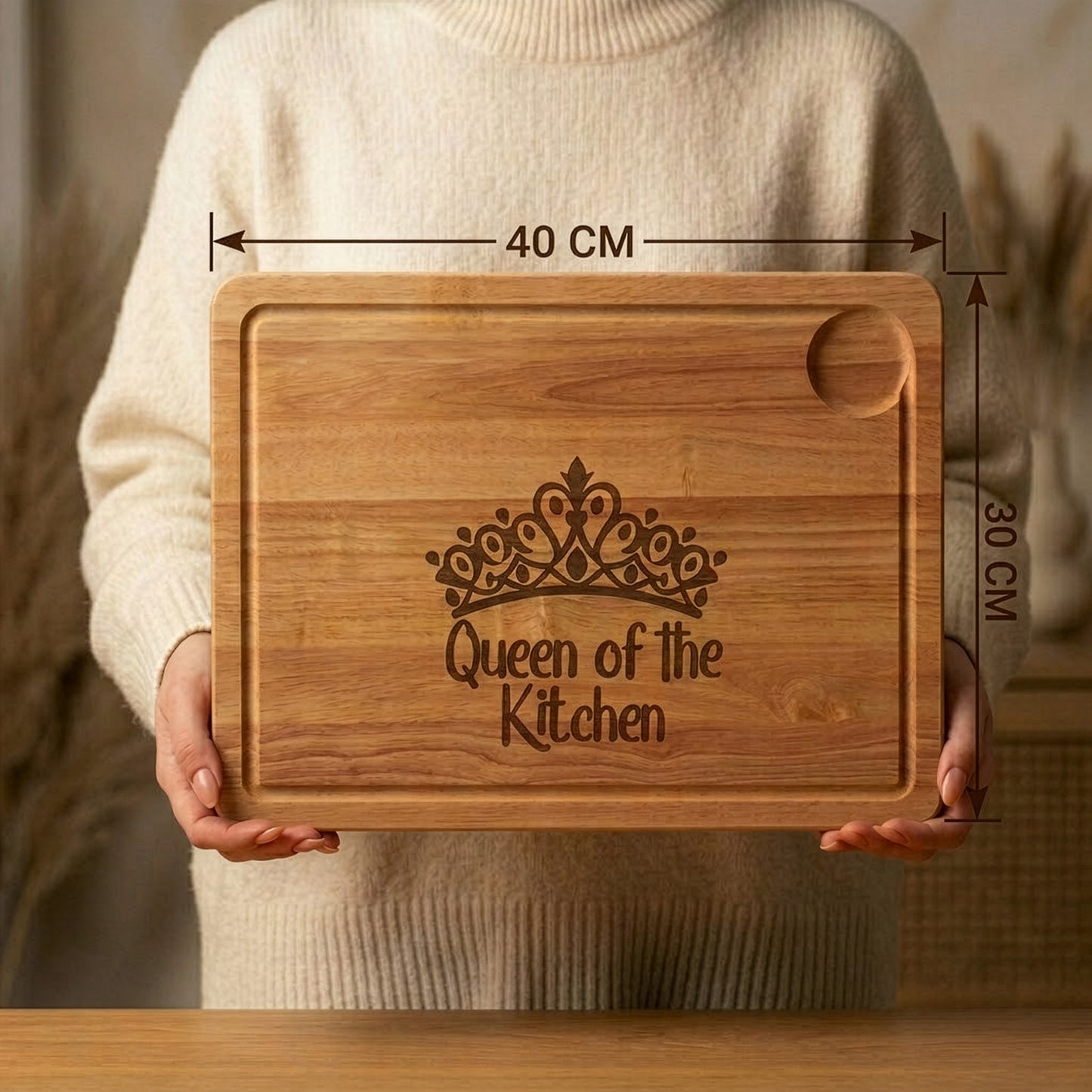 Personalised Queen of the Kitchen Chopping Board Gift UK