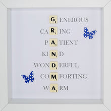 Load image into Gallery viewer, Grandma Scrabble Letter Tile Initials Boxed Frame | MadeWithaSmile
