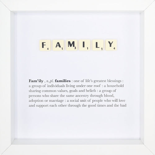 Family Scrabble Letter Tile Boxed Frame | MadeWithaSmile