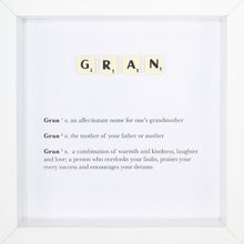 Load image into Gallery viewer, Gran Scrabble Letter Tile Boxed Frame | MadeWithaSmile
