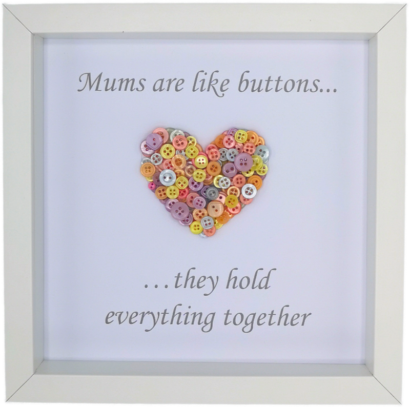 Mums Are Like Buttons (Heart) Boxed Frame | MadeWithaSmile