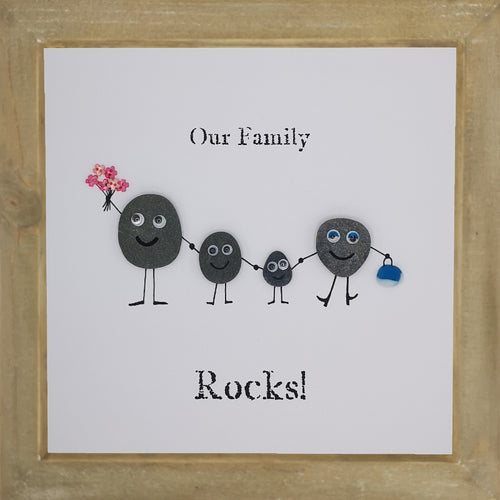 Pebble People Our Family Rocks Boxed Frame | MadeWithaSmile