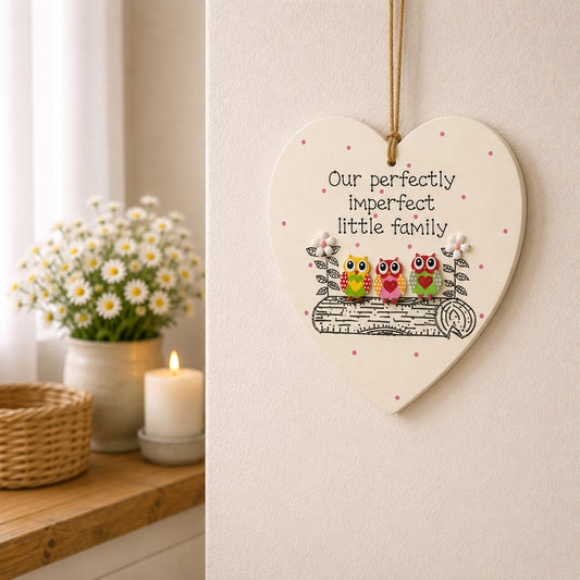 Wooden Plaque Our perfectly imperfect little family - medium MDF Style