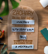 Load image into Gallery viewer, Personalised Custom Back to School Memory Board - Childs First Day
