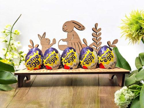 Easter bunny stand, with creme eggs, kids easter gift