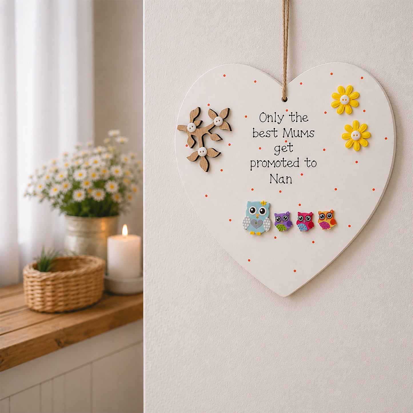 Wooden Heart Large Plaque Only the Best Mums Get Promoted to - MDF Style
