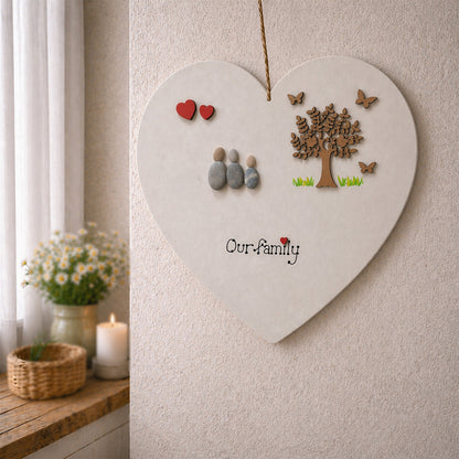 Pebble Family Wooden Plaque Extra Large MDF Style