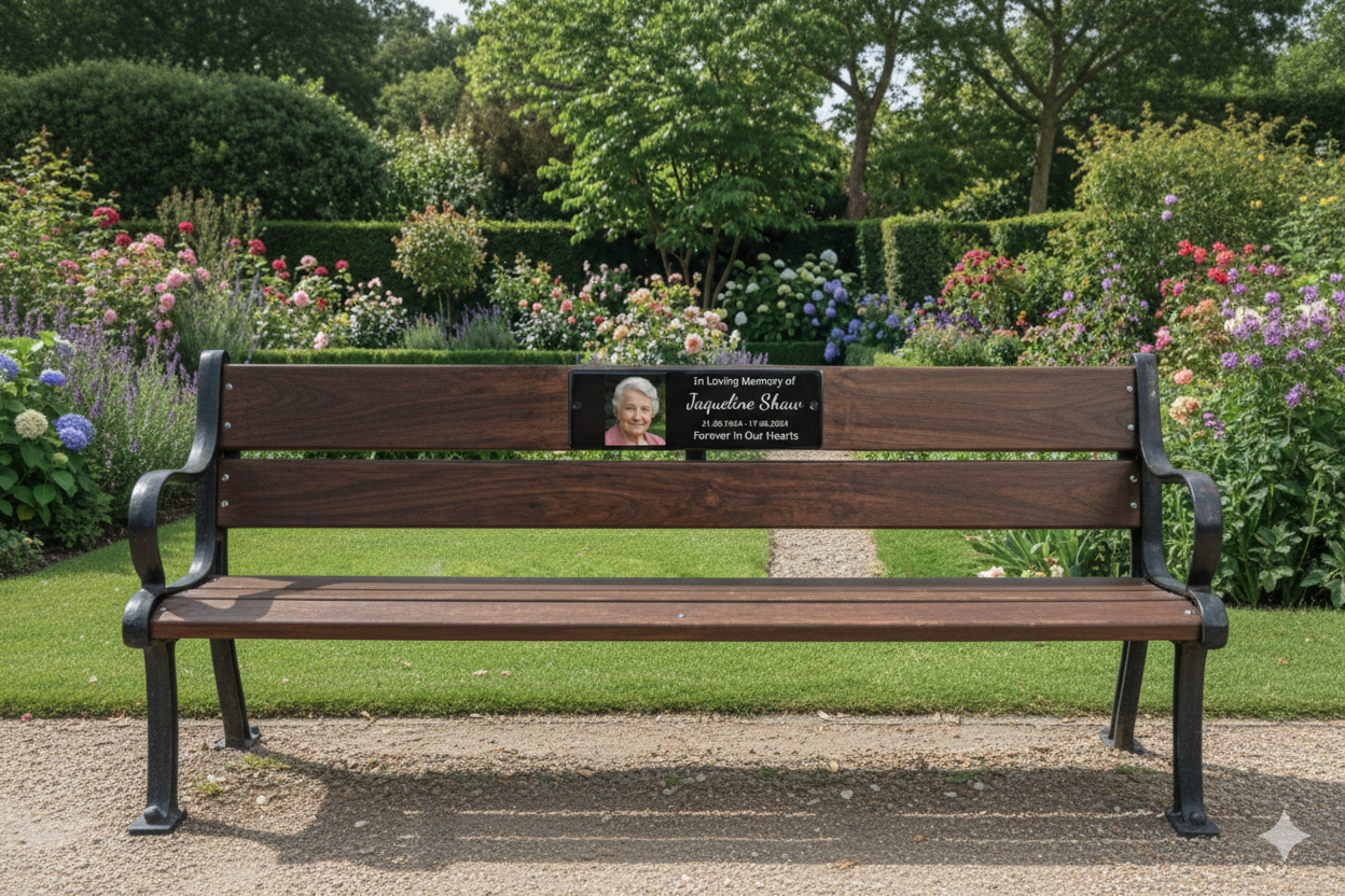 Personalised Photo Memorial Bench Plaque - Weatherproof Acrylic