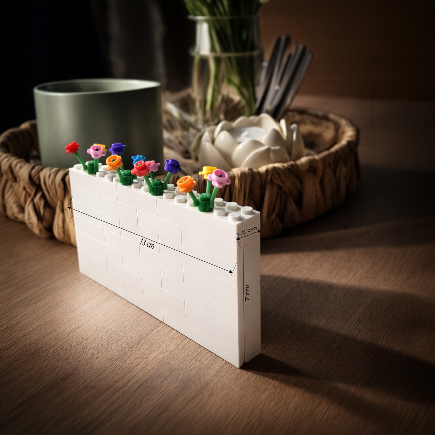 white lego block with dimensions of personalised image block