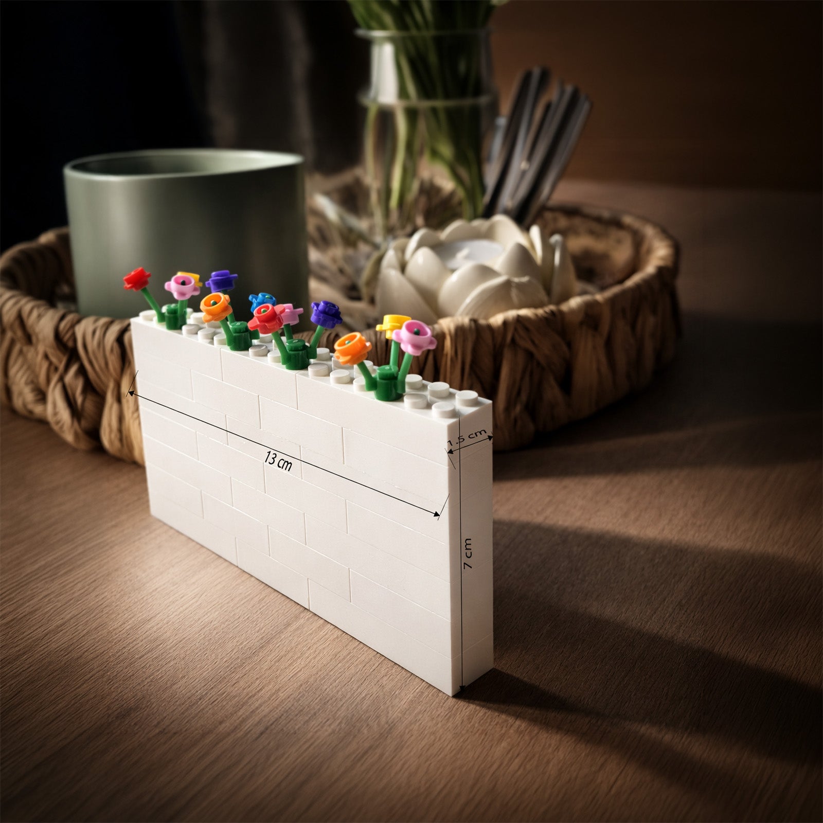 white lego block with dimensions of personalised image block