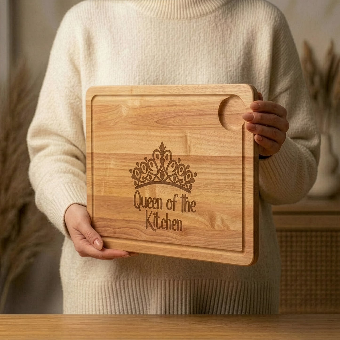 Personalised Queen of the Kitchen Chopping Board Gift UK