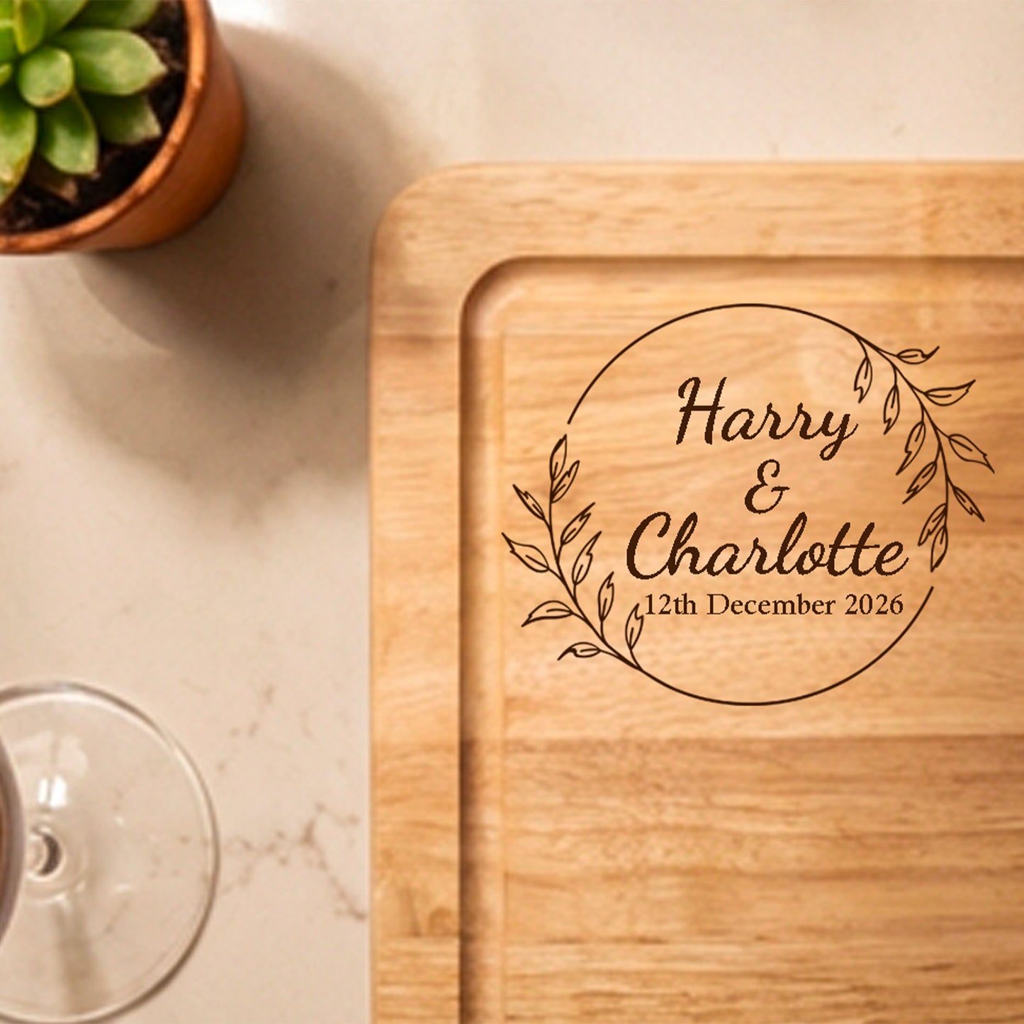 Large Personalised Engraved Wooden Chopping Board – Custom Gift UK