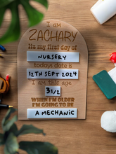 Load image into Gallery viewer, Personalised Custom Back to School Memory Board - Childs First Day
