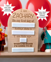 Load image into Gallery viewer, Personalised Custom Back to School Memory Board - Childs First Day
