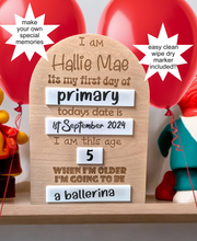Load image into Gallery viewer, Personalised Custom Back to School Memory Board - Childs First Day
