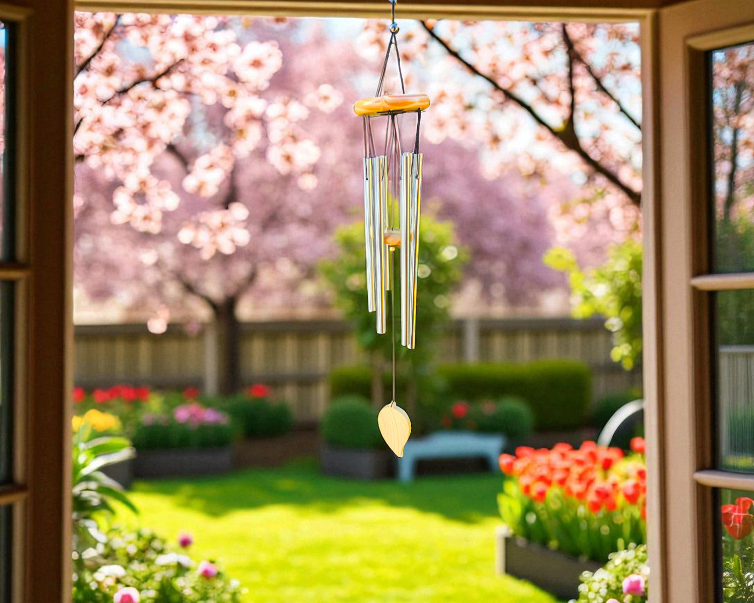 Personalised Pet Memorial Wind Chime - Engraved Dog & Cat Sympathy Gift