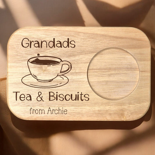 Personalised Tea & Biscuit Board | Wooden Gift Made in the UK