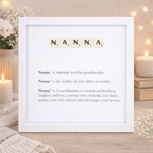 Nanna Definition Boxed Frame - Scrabble Style Word Art Gift
