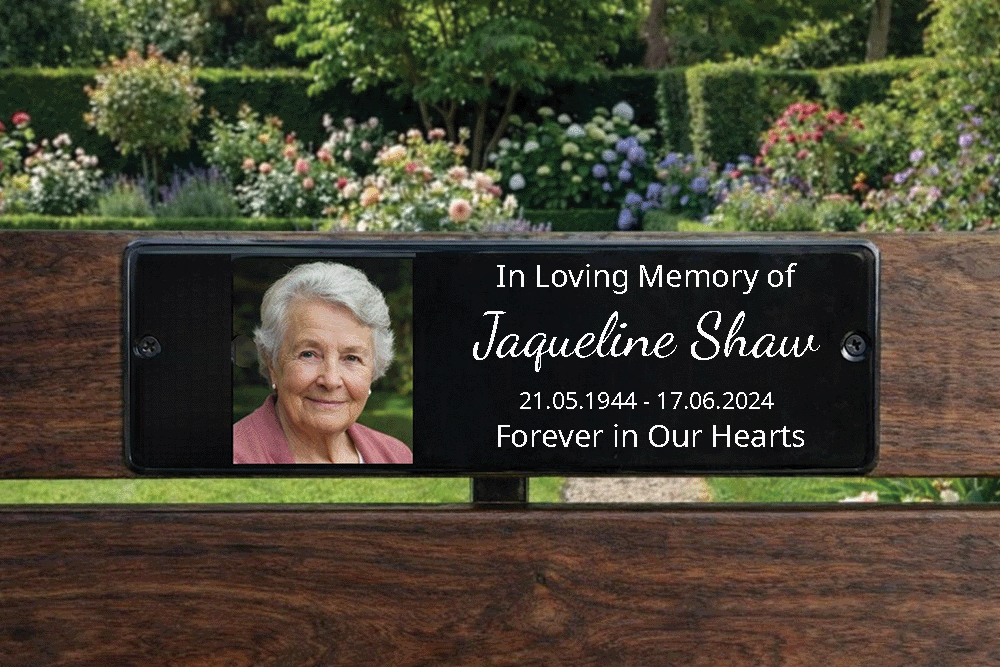 Personalised Photo Memorial Bench Plaque - Weatherproof Acrylic