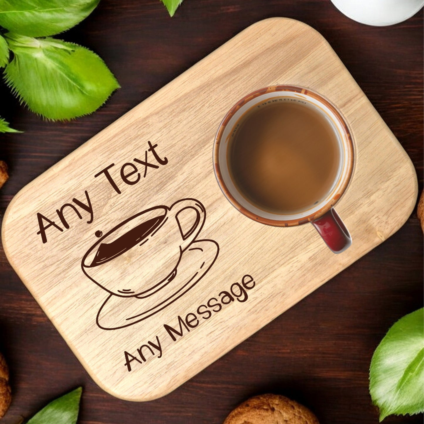 Personalised Tea & Biscuit Board | Wooden Gift Made in the UK