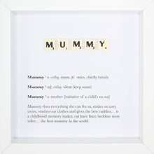 Load image into Gallery viewer, Mummy Scrabble Letter Tile Boxed Frame | MadeWithaSmile
