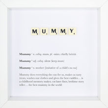 Load image into Gallery viewer, Mummy Scrabble Letter Tile Boxed Frame | MadeWithaSmile
