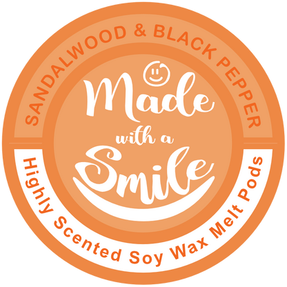 Sandalwood & black pepper soy wax melt pod | Madewithasmile | UK