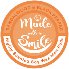 Load image into Gallery viewer, Sandalwood &amp; black pepper soy wax melt pod | Madewithasmile | UK
