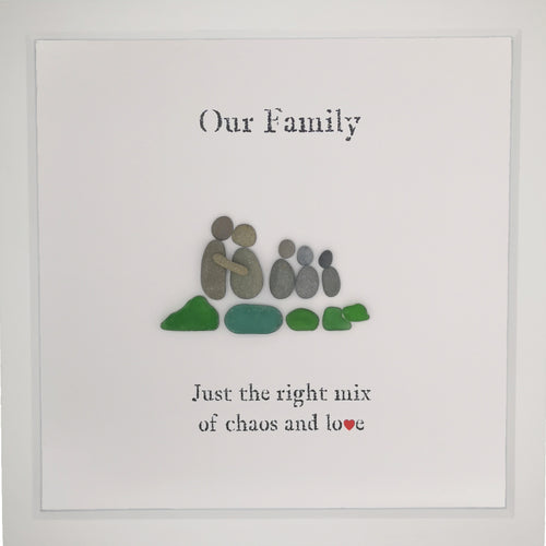 Pebble People Seaglass Family Large Boxed Frame | MadeWithaSmile