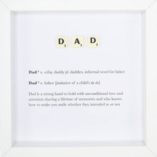Load image into Gallery viewer, Dad Scrabble Letter Tile Boxed Frame | MadeWithaSmile
