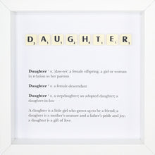 Load image into Gallery viewer, Daughter Scrabble Letter Tile Boxed Frame | MadeWithaSmile
