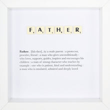 Load image into Gallery viewer, Father Scrabble Letter Tile Boxed Frame | MadeWithaSmile
