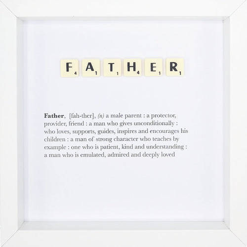 Father Scrabble Letter Tile Boxed Frame | MadeWithaSmile