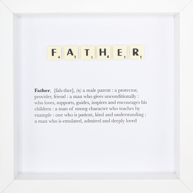 Father Scrabble Letter Tile Boxed Frame | MadeWithaSmile