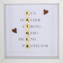 Load image into Gallery viewer, Father Scrabble Letter Tile Initials Boxed Frame | MadeWithaSmile
