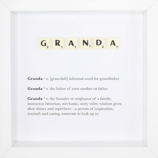 Granda Scrabble Letter Tile Boxed Frame | MadeWithaSmile