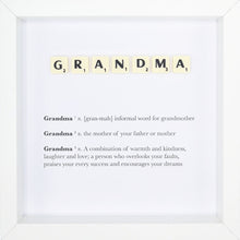 Load image into Gallery viewer, Grandma Scrabble Letter Tile Boxed Frame | MadeWithaSmile
