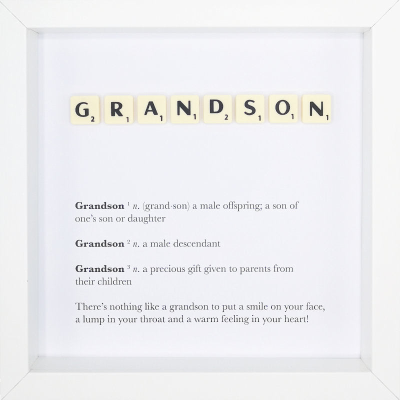 Grandson Scrabble Letter Tile Boxed Frame | MadeWithaSmile