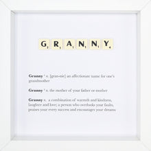 Load image into Gallery viewer, Granny Scrabble Letter Tile Boxed Frame | MadeWithaSmile
