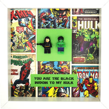 Load image into Gallery viewer, The Hulk, Black Widow Lego Inspired Box Picture Frame | MadeWithaSmile
