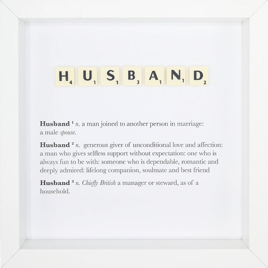 Husband Scrabble Letter Tile Boxed Frame | MadeWithaSmile