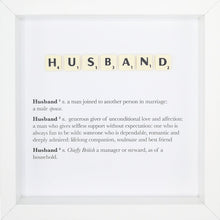Load image into Gallery viewer, Husband Scrabble Letter Tile Boxed Frame | MadeWithaSmile
