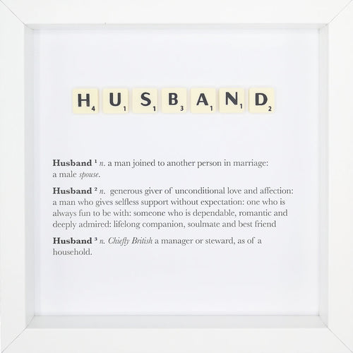 Husband Scrabble Letter Tile Boxed Frame | MadeWithaSmile