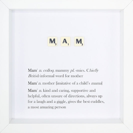 Mam Scrabble Letter Tile Boxed Frame | MadeWithaSmile