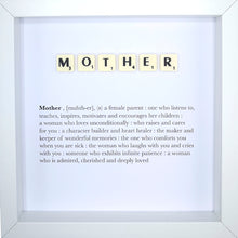 Load image into Gallery viewer, Mother Scrabble Letter Tile Boxed Frame | MadeWithaSmile
