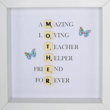 Load image into Gallery viewer, Mother Scrabble Letter Tile Initials Boxed Frame | MadeWithaSmile
