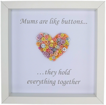 Load image into Gallery viewer, Mums Are Like Buttons (Heart) Boxed Frame | MadeWithaSmile
