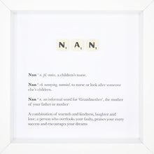 Load image into Gallery viewer, Nan Scrabble Letter Tile Boxed Frame | MadeWithaSmile
