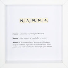 Load image into Gallery viewer, Nanna Scrabble Letter Tile Boxed Frame | MadeWithaSmile
